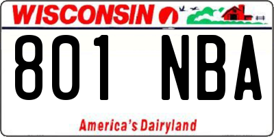 WI license plate 801NBA