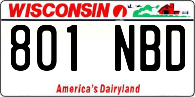 WI license plate 801NBD