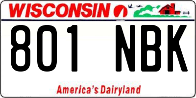 WI license plate 801NBK
