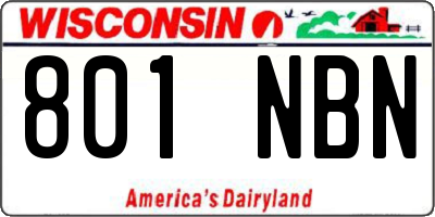 WI license plate 801NBN