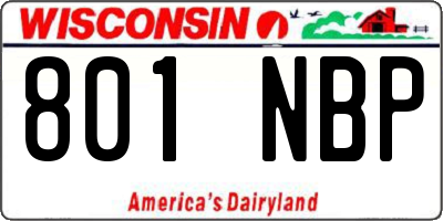 WI license plate 801NBP