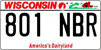 WI license plate 801NBR