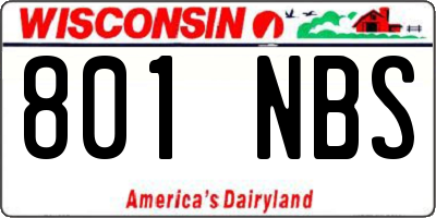 WI license plate 801NBS