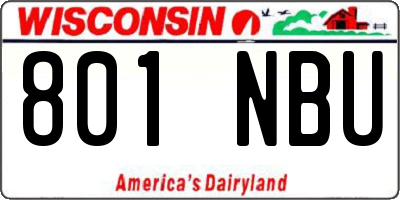 WI license plate 801NBU
