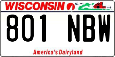WI license plate 801NBW