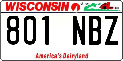 WI license plate 801NBZ