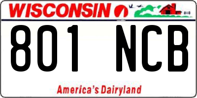 WI license plate 801NCB