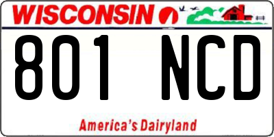 WI license plate 801NCD