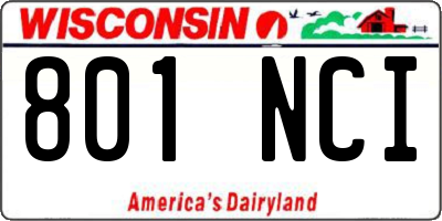 WI license plate 801NCI
