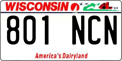WI license plate 801NCN