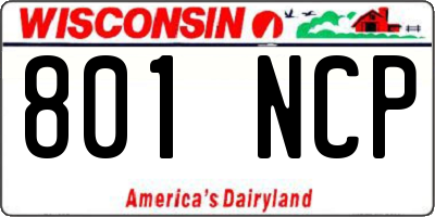 WI license plate 801NCP