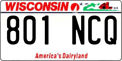 WI license plate 801NCQ