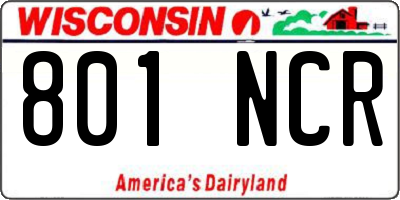 WI license plate 801NCR