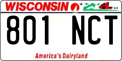 WI license plate 801NCT