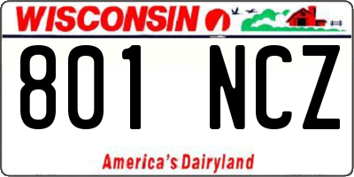WI license plate 801NCZ