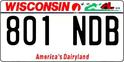 WI license plate 801NDB