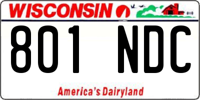 WI license plate 801NDC