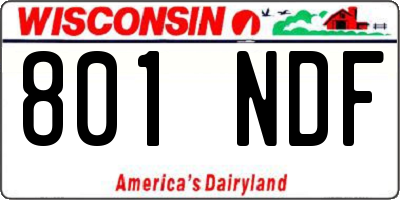 WI license plate 801NDF