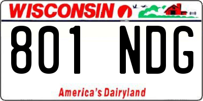 WI license plate 801NDG