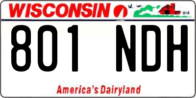 WI license plate 801NDH