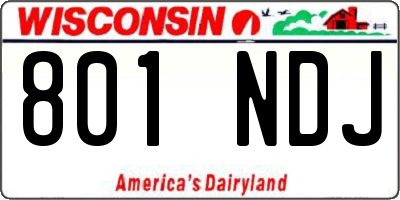 WI license plate 801NDJ