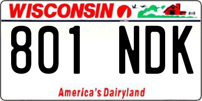 WI license plate 801NDK