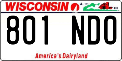 WI license plate 801NDO