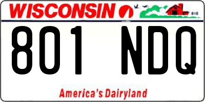 WI license plate 801NDQ