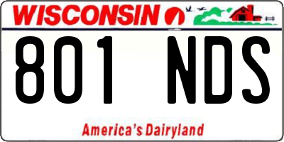 WI license plate 801NDS