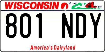 WI license plate 801NDY