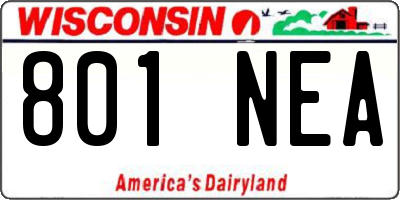 WI license plate 801NEA