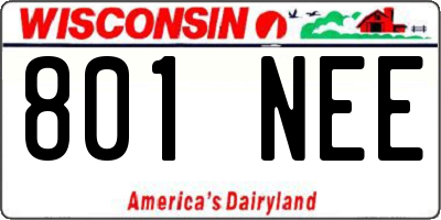 WI license plate 801NEE