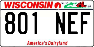 WI license plate 801NEF