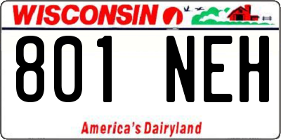 WI license plate 801NEH