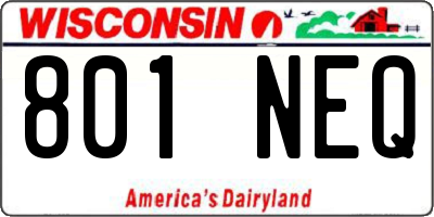 WI license plate 801NEQ