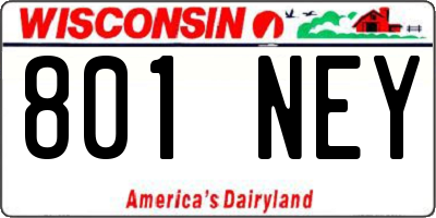 WI license plate 801NEY