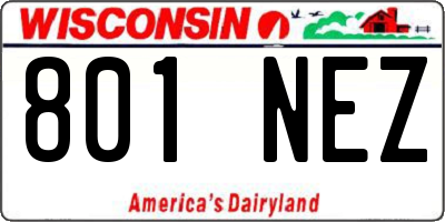 WI license plate 801NEZ