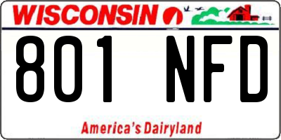 WI license plate 801NFD