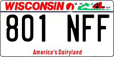 WI license plate 801NFF