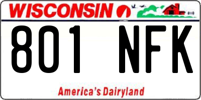 WI license plate 801NFK