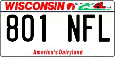 WI license plate 801NFL