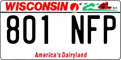 WI license plate 801NFP