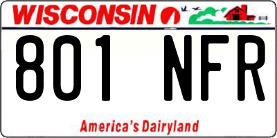 WI license plate 801NFR