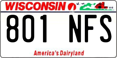 WI license plate 801NFS