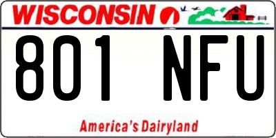 WI license plate 801NFU