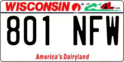 WI license plate 801NFW