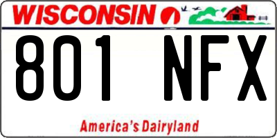 WI license plate 801NFX
