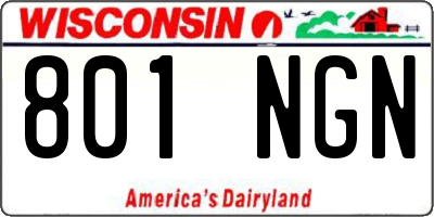 WI license plate 801NGN