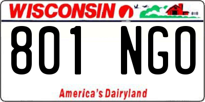 WI license plate 801NGO