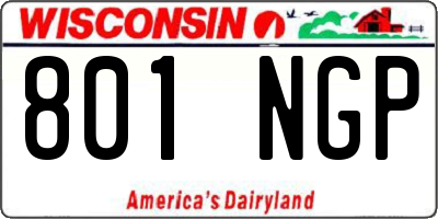 WI license plate 801NGP